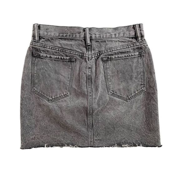 Allsaints Betty Denim Jean Miniskirt Raw Hem Washed Grey Black 4 - Picture 2 of 8